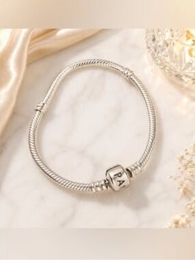 Pandora Moments Snake Chain Bracelet 590702HV-15 Sterling Silver 15cm 5.9